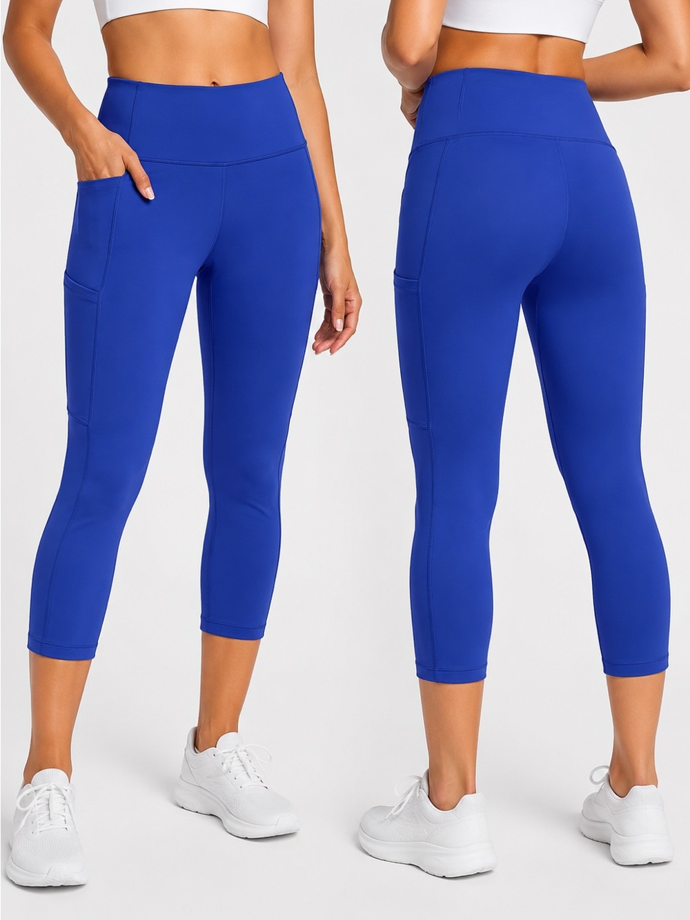lululemon athletica Cobalt Blue High-Rise Capri Leggings with Side Pocket size10